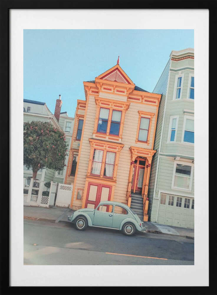 San Francisco Victorian and Bug, arte de Tom Windeknecht con marco