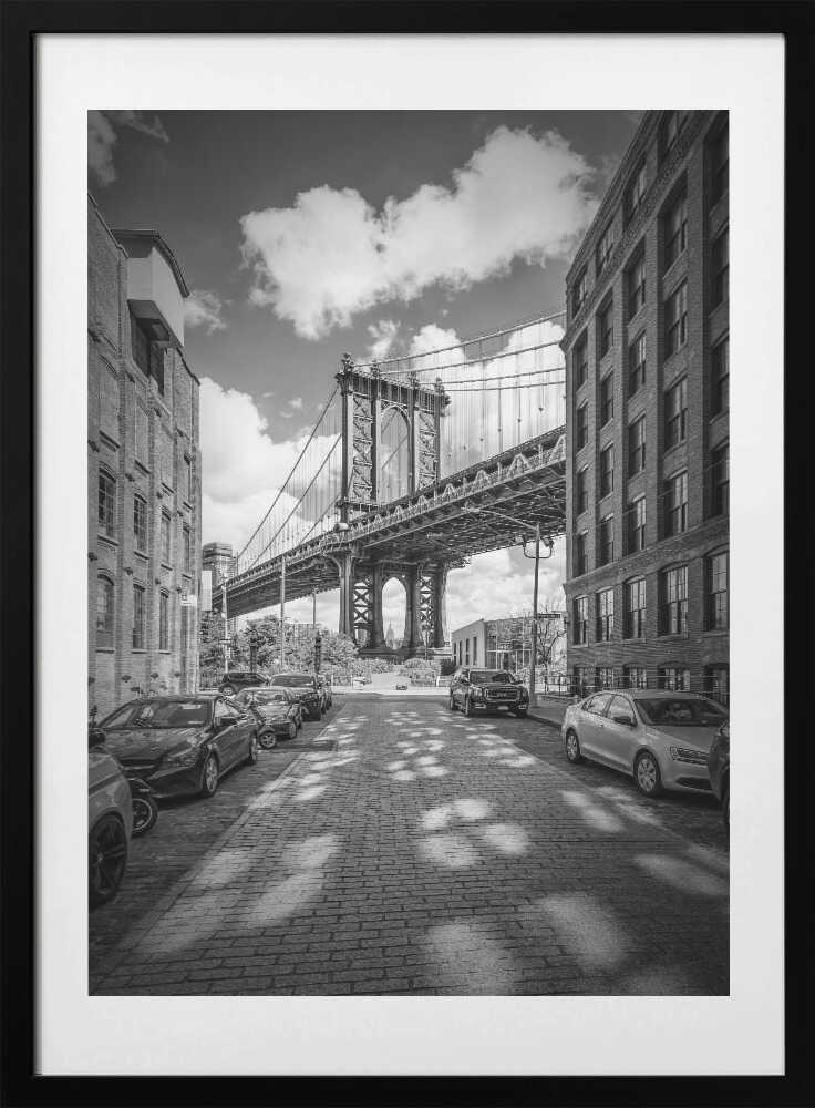 DUMBO Manhattan Bridge View, arte de Melanie Viola con marco