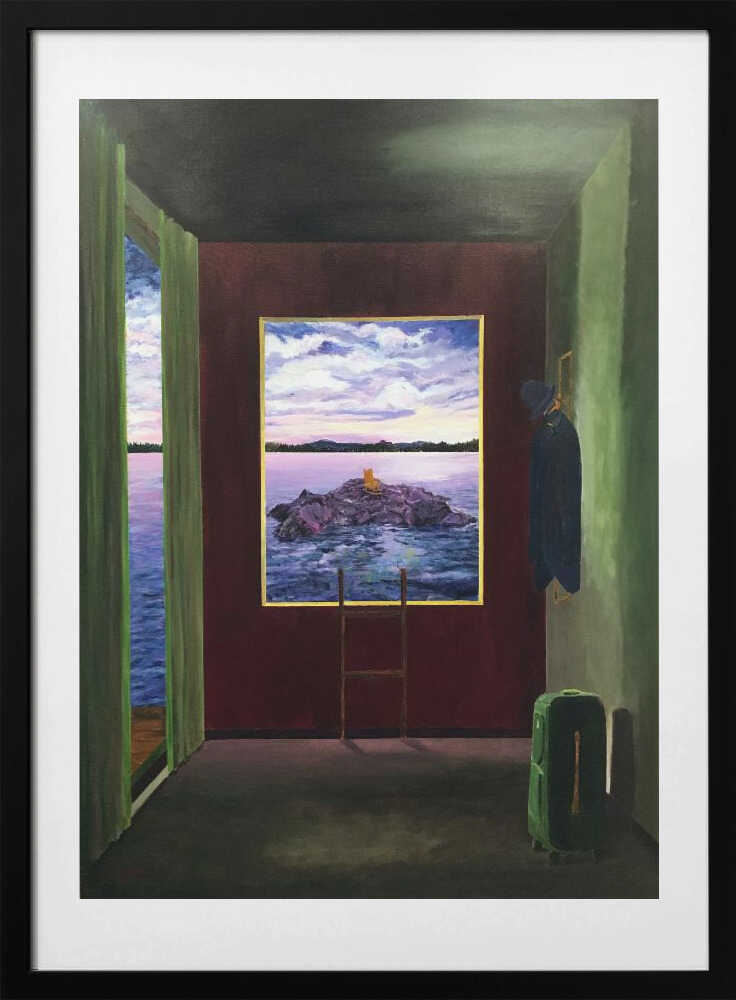 Surreal Room Lake View, arte de Tom Blood con marco