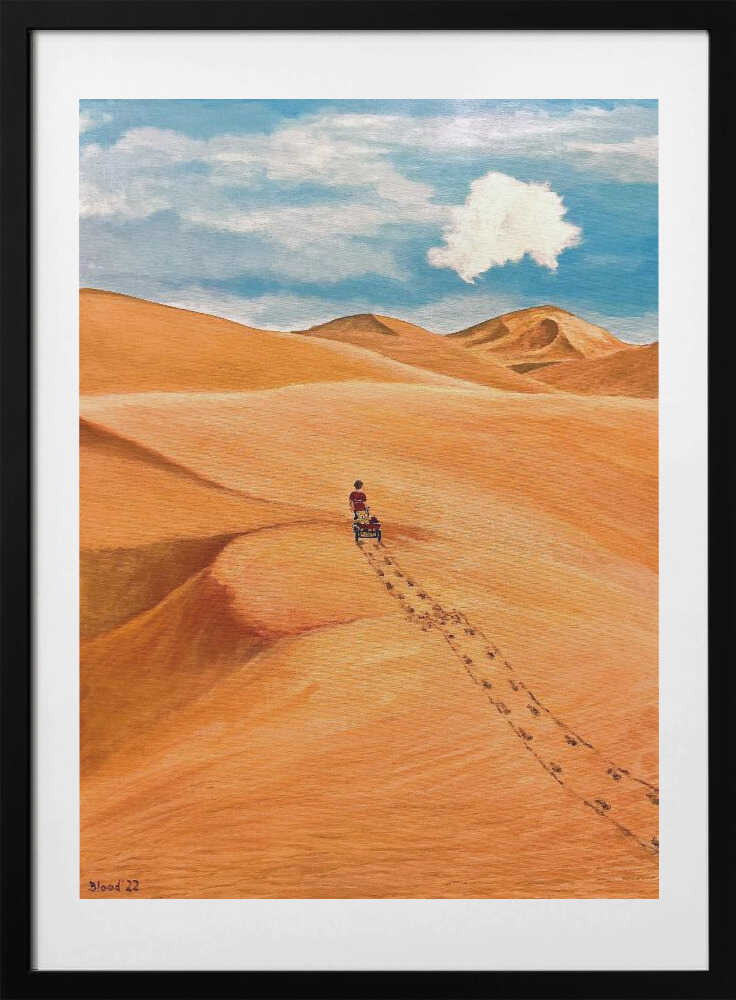 Desert Cart Journey, arte de Tom Blood con marco