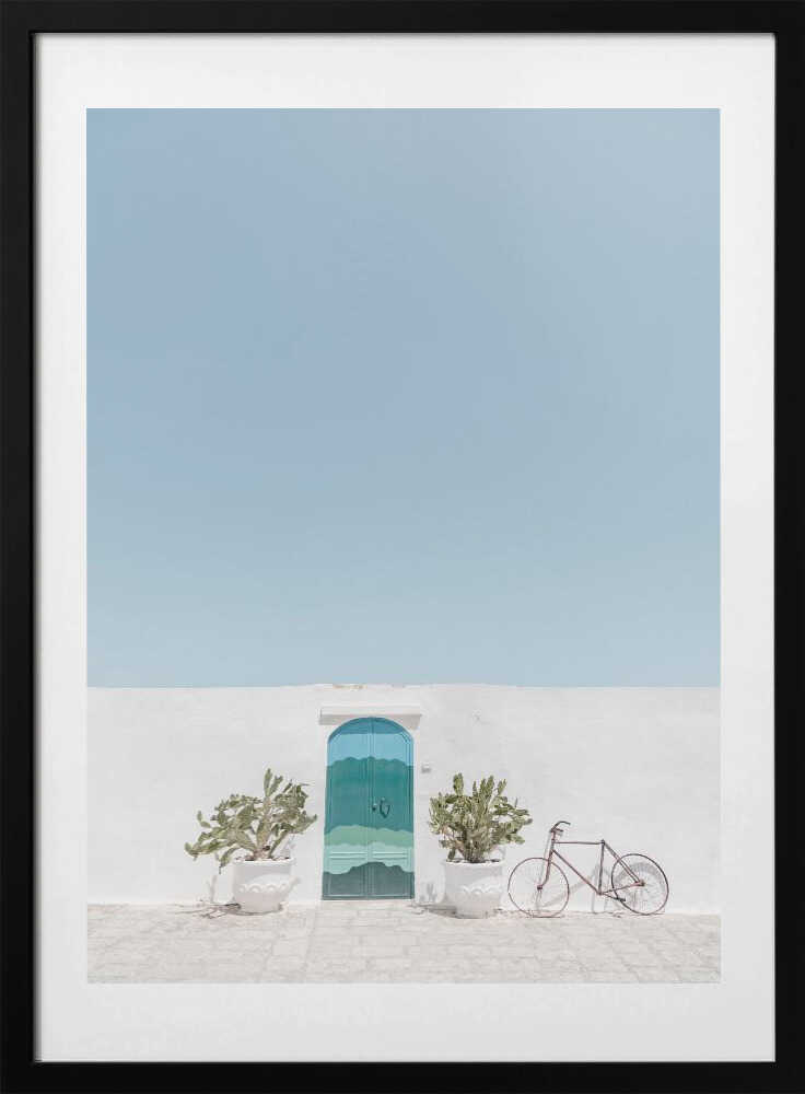 Blue Door Vintage Bike, arte de Photolovers con marco