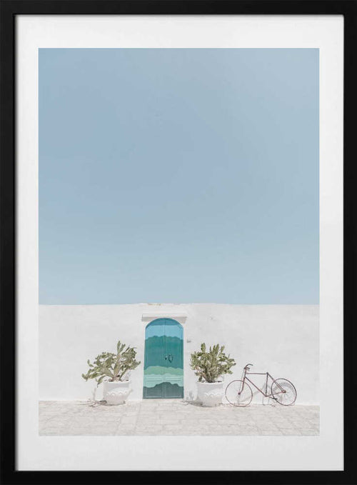 Blue Door Vintage Bike, arte de Photolovers con marco