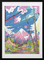Mount Fuji Cherry Path, arte de Stephen Wade con marco