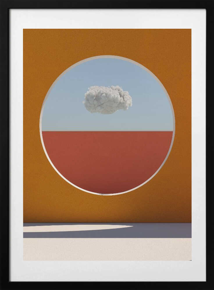 Minimal Cloud Circle, arte de Javier Pardina con marco