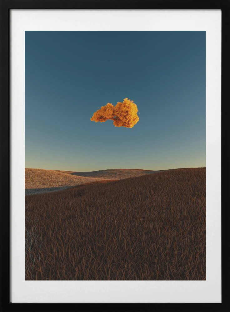 Golden Cloud Over Hills, arte de Javier Pardina con marco