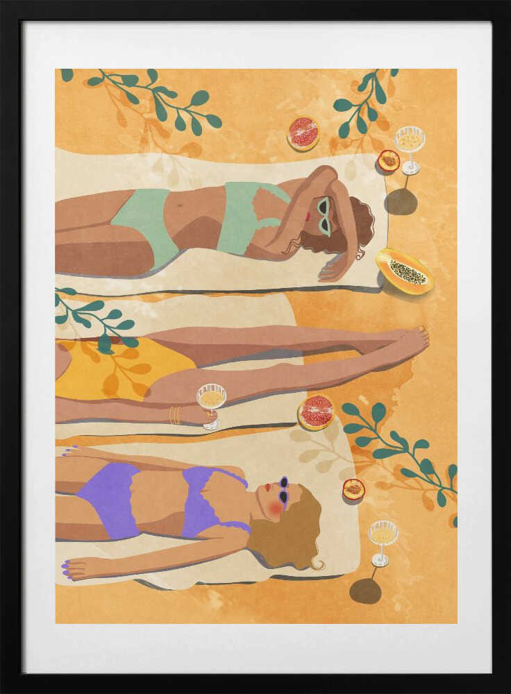Summer Girls, arte de Raissa Oltmanns con marco