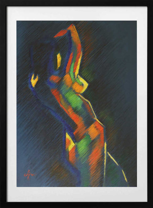 Colorful Abstract Figure, arte de Corné Akkers con marco