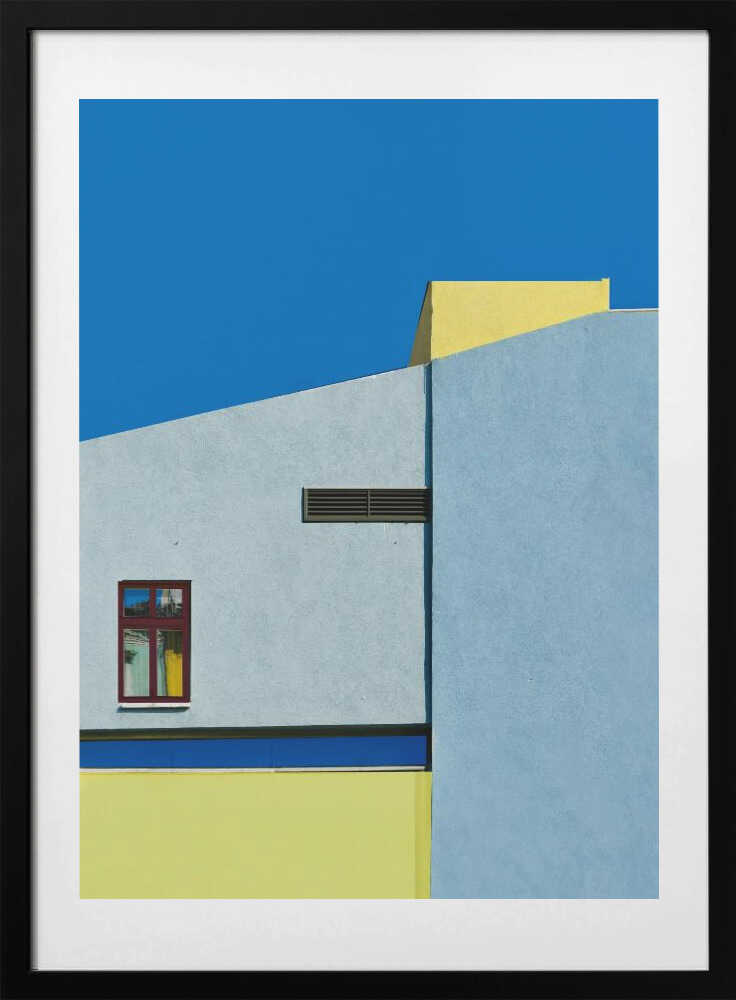Vibrant Geometric Facade, arte de Arnon Orbach con marco