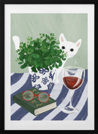 Cozy Cat Reading Nook, arte de EMELIEmaria con marco
