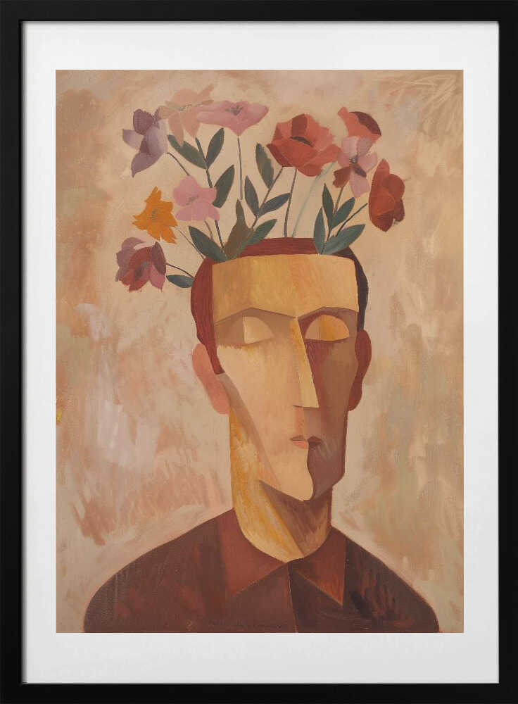 Man's Blooming Mind, arte de SHANDU con marco