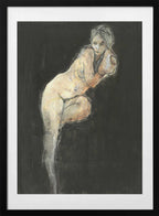 Pensive Female Study, arte de Ute Rathmann con marco