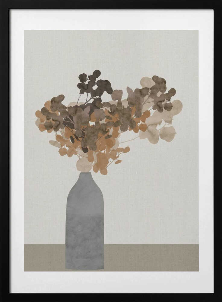Modern Botanical Still Life, arte de cartissi con marco