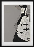 Avian Fashion Silhouette, arte de Doris Schmitz con marco