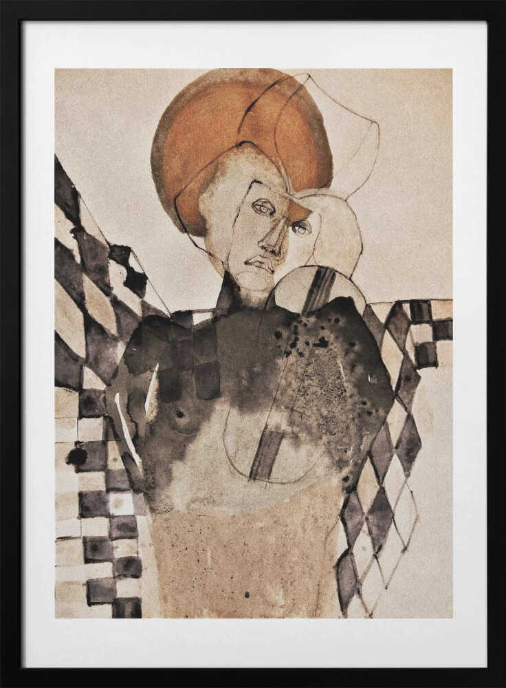 Harlequin's Enigma, arte de Doris Schmitz con marco