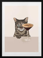 Curious Cat Coffee Martini, arte de Tara Royle con marco