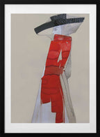 Red Hat Fashion Figure, arte de Doris Schmitz con marco