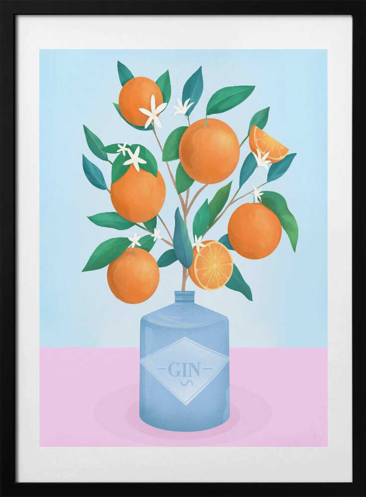 Oranges, arte de Petra Lizde con marco