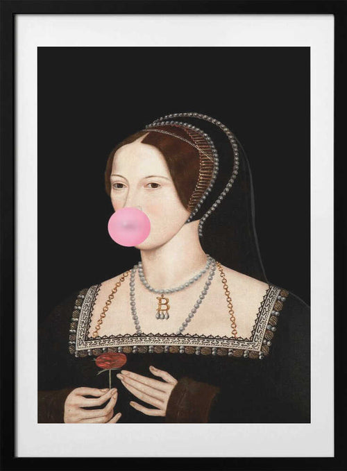 Bubblegum Bitcoin Queen, arte de Talitha McQueen con marco