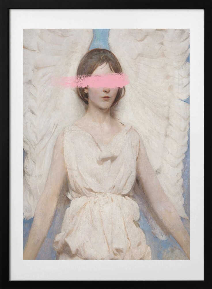 Pink Blinded Angel, arte de Talitha McQueen con marco