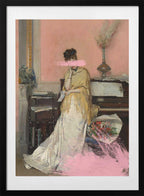 Melancholy Pink Lady, arte de Talitha McQueen con marco