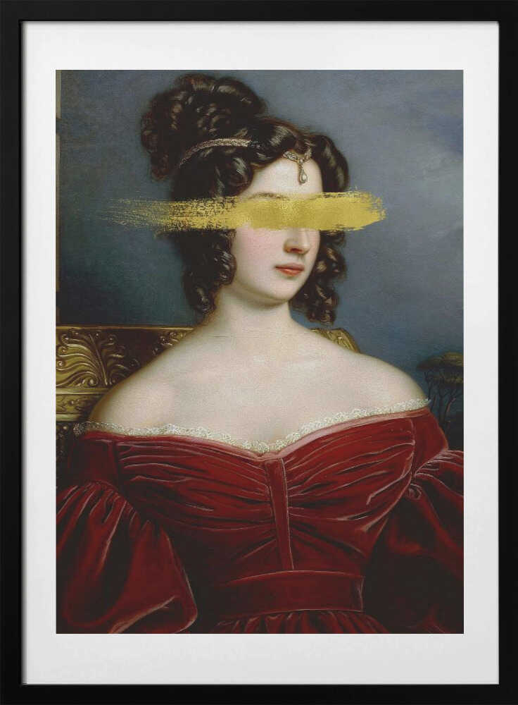 Elegant Gold Portrait, arte de Talitha McQueen con marco