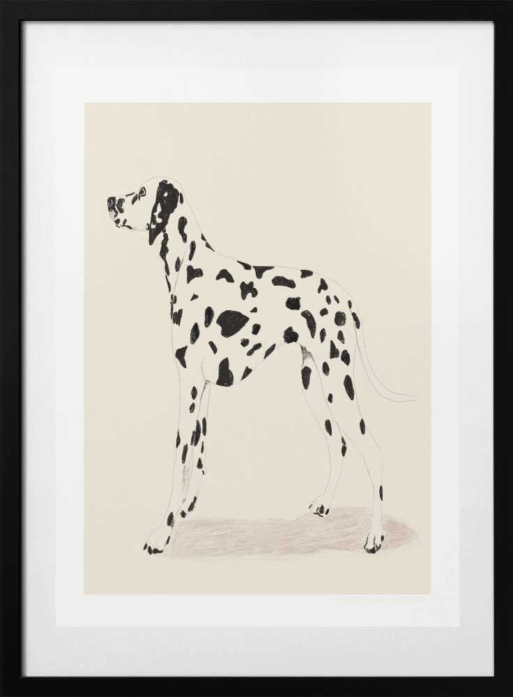 Pandc Dalmation, arte de Jenny Liz Rome con marco