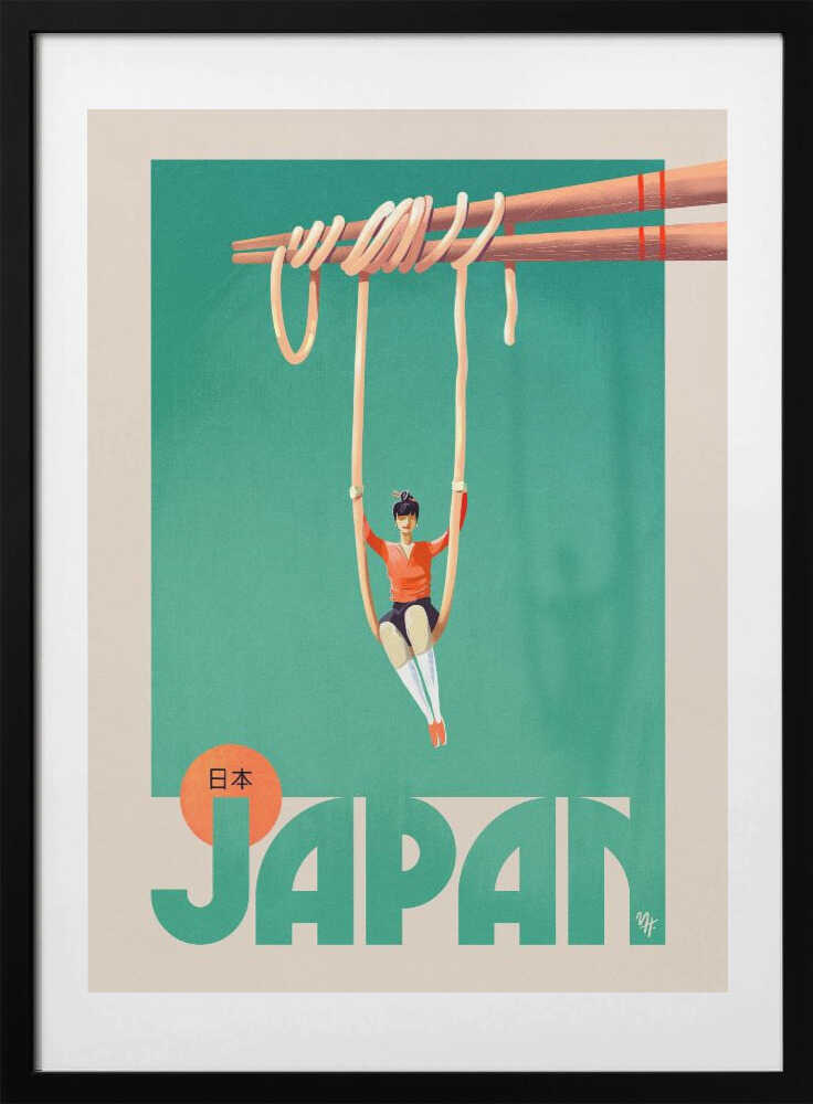 Japanese Noodle Swing, arte de Mark Harrison con marco
