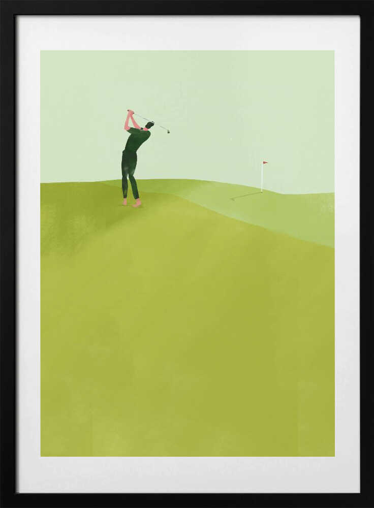 Golfer's Green Swing, arte de Annelien Smet con marco