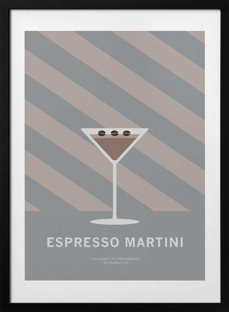 Chic Espresso Martini, arte de Paperago con marco