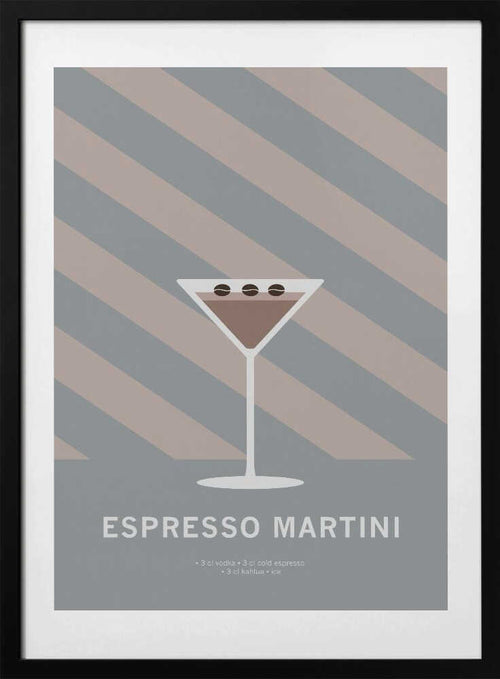 Chic Espresso Martini, arte de Paperago con marco