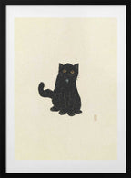 Charming Black Cat, arte de Dianne Nicole Fernando con marco