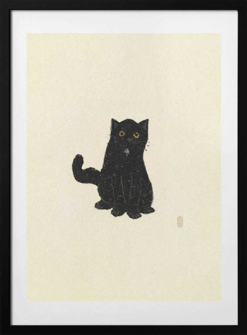 Charming Black Cat, arte de Dianne Nicole Fernando con marco