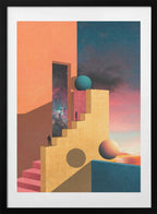 Surreal Galaxy Staircase, arte de Nibera con marco