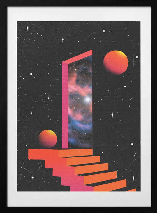 Cosmic Portal Stairs, arte de Nibera con marco