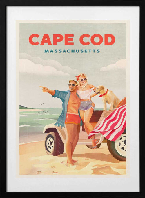 Cape Cod Massachusetts Summer Beach Art, arte de The Whiskey Ginger con marco