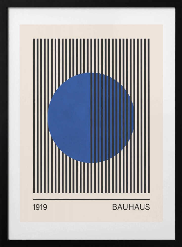 Geometric Blue Circle, arte de Vitor Costa con marco