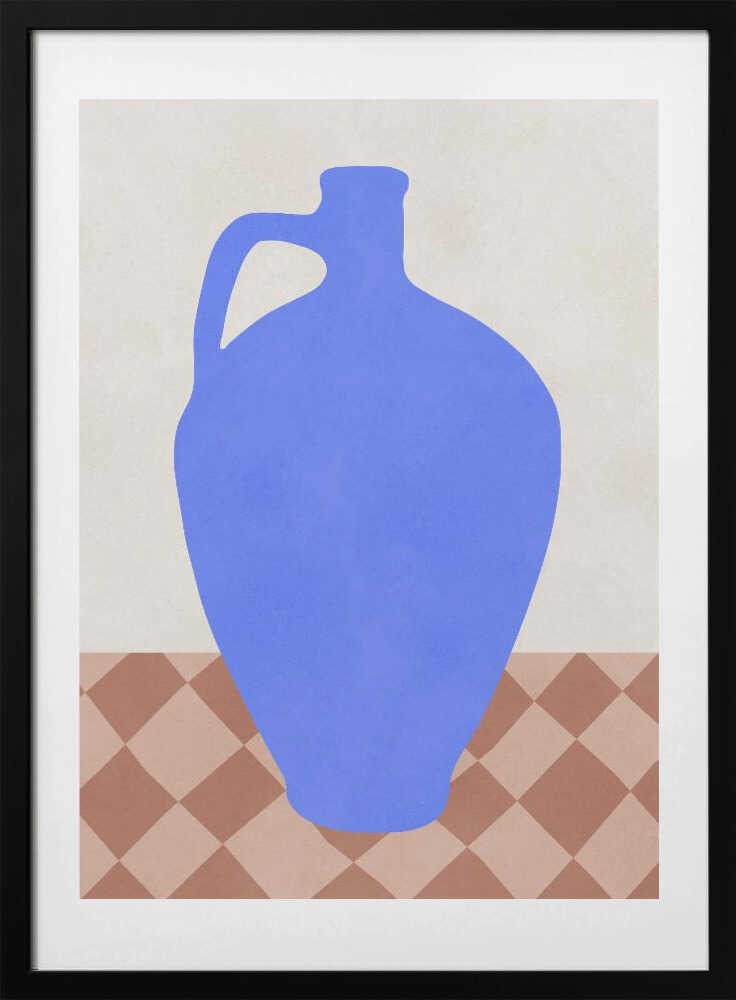 Minimal Blue Jug, arte de Vitor Costa con marco