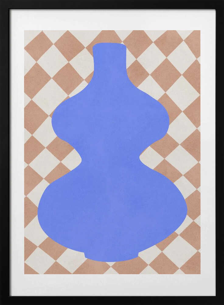 Blue Abstract Vase, arte de Vitor Costa con marco