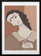 Pensive Woman Portrait, arte de Sharyn Bursic con marco
