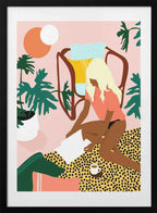 Blonde Woman Reading Home, arte de Kintsugi99 con marco