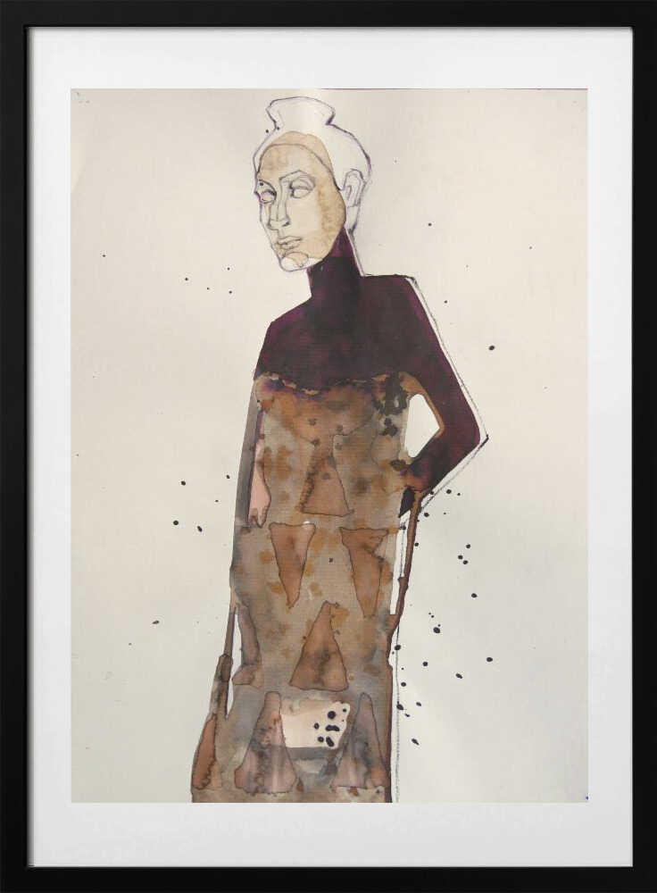 Elegant Fashion Figure, arte de Doris Schmitz con marco