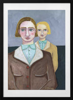 Vintage Folk Portraits, arte de Sharyn Bursic con marco