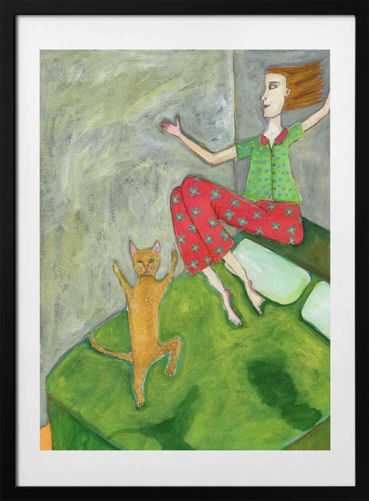 Happy Pajama Morning, arte de Sharyn Bursic con marco