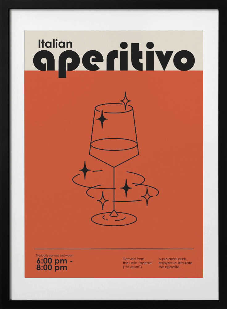 Sparkling Italian Aperitivo, arte de Paulina Budka con marco