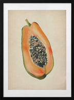 Vibrant Papaya Half, arte de Josie George con marco
