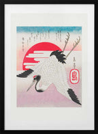 Japanese Flying Crane (1900), arte de Yashima Gakutei con marco