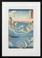 Awa Province Naruto Whirlpools, arte de Utagawa Hiroshige con marco