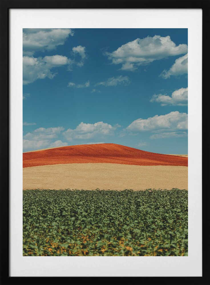 Colorful Farm Landscape, arte de Javier Pardina con marco