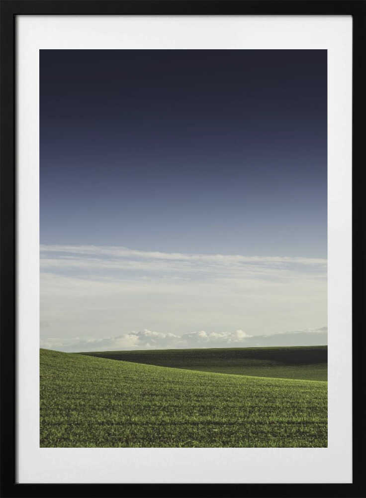 Green Field Blue Sky, arte de Javier Pardina con marco
