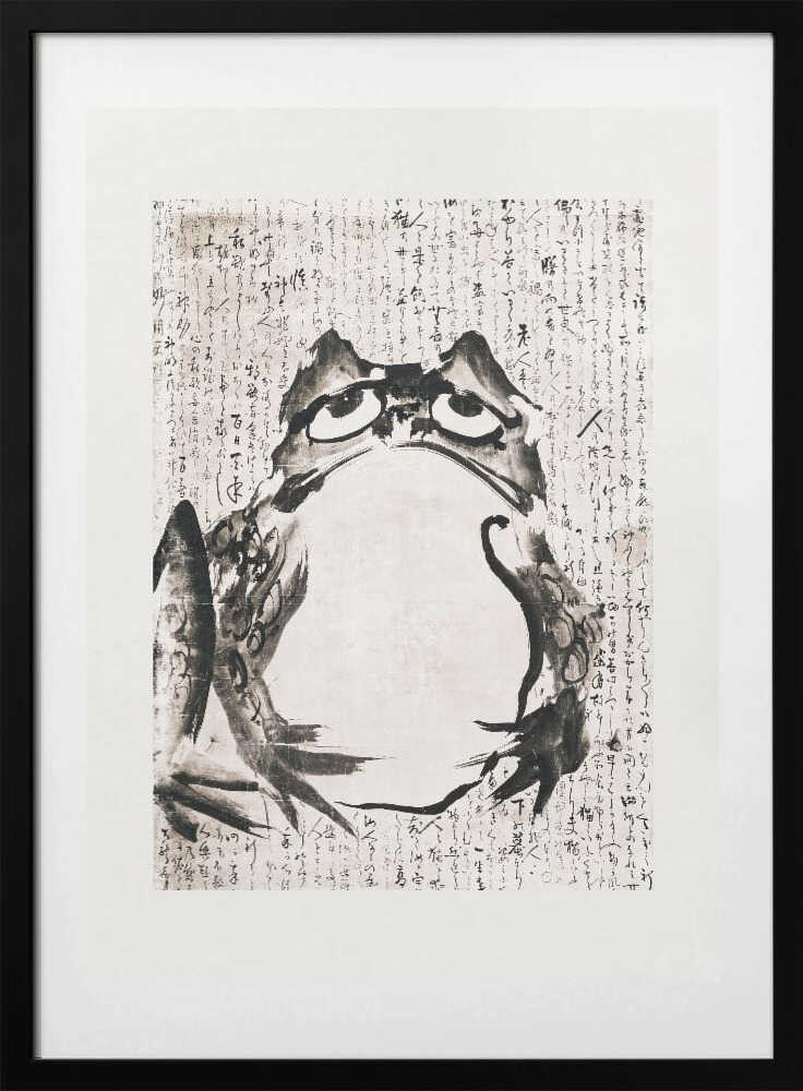 Japanese Frog (late 18th 19th Century), arte de Getsuju con marco